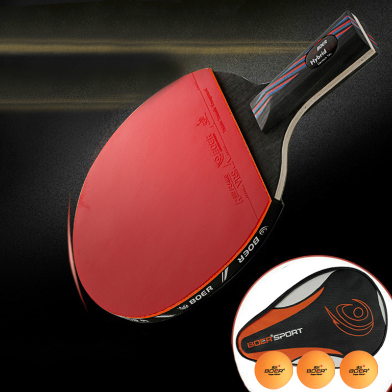 Forehand Training Ball - BOER 7겹 탁구 라켓 전문 훈련용+공+커버+보호필름